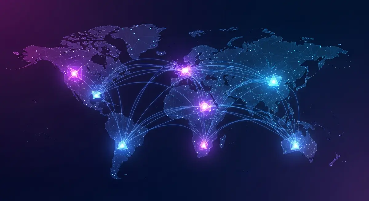 reseau mondial de distribution de contenu CDN avec noeuds interconnectes