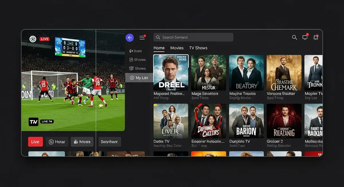 interface hybride combinant television en direct et contenus a la demande